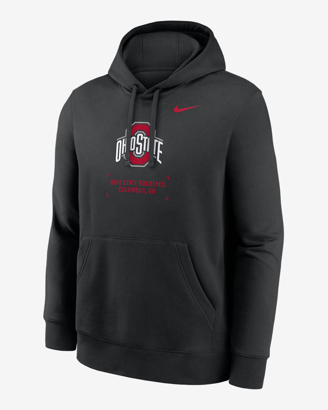 Ohio State Club Basketball 2-Hit Men's Nike College Pullover Hoodie - Black