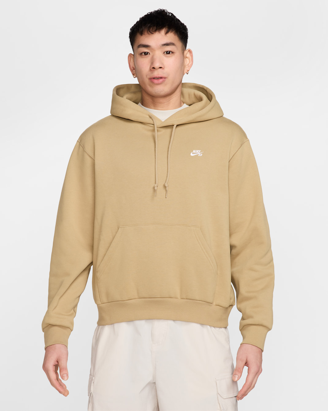 ナイキ SB フリース プルオーバー スケートボードパーカー - パラシュートベージュ/ホワイト