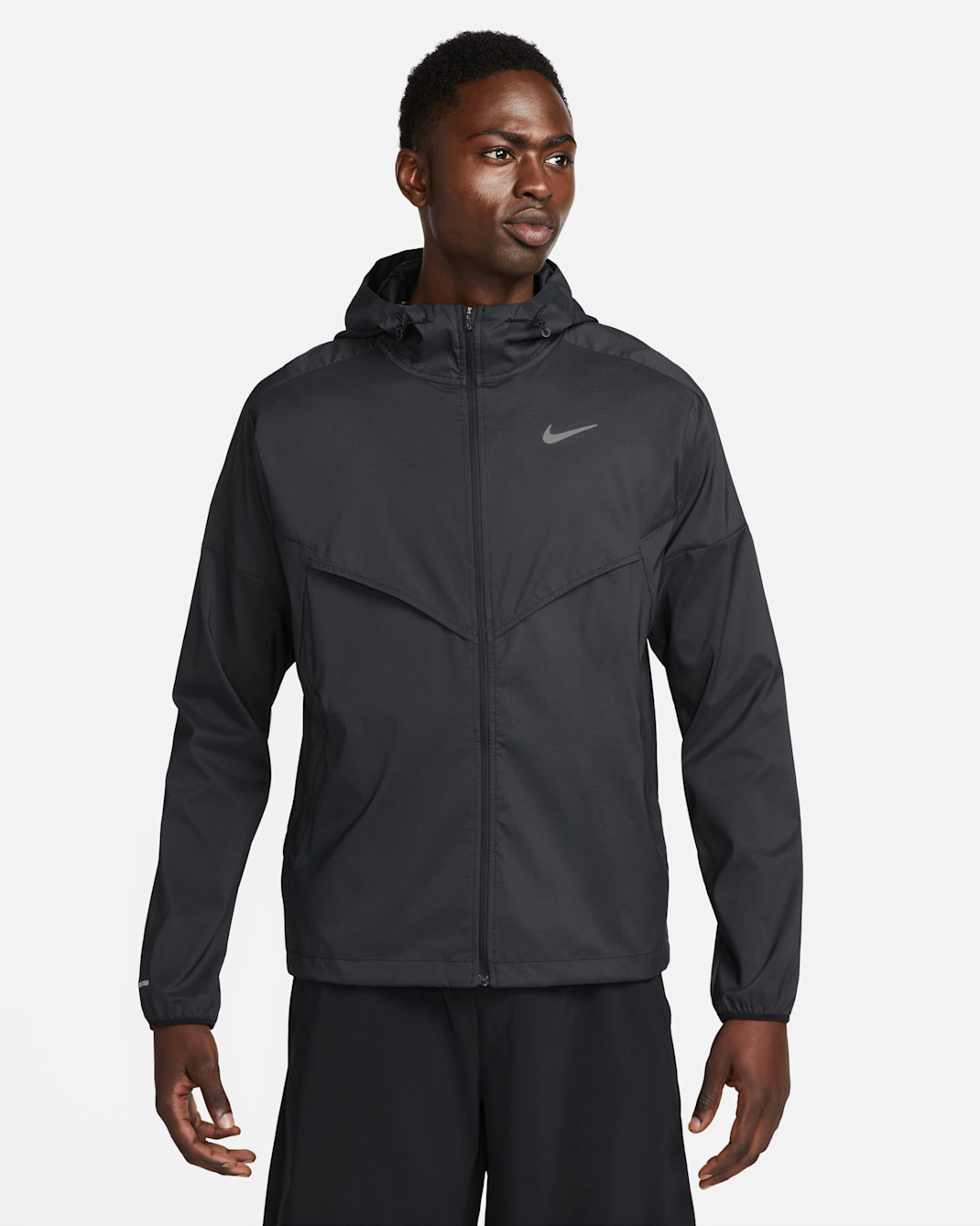 Chamarra de correr Repel para hombre Nike Windrunner - Negro/Negro