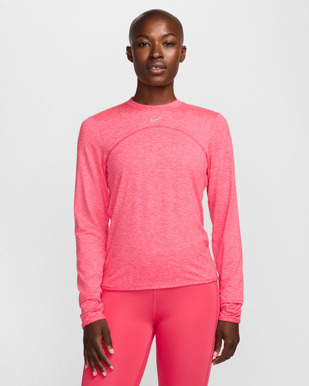Nike Dri-FIT Swift Element UV Women's Crew-Neck Running Top - Aster Pink/Hot Punch/Heather