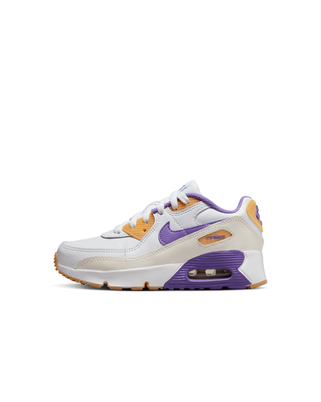 Nike Air Max 90 LTR Younger Kids' Shoes - White/Phantom/Citron Tint/Action Grape