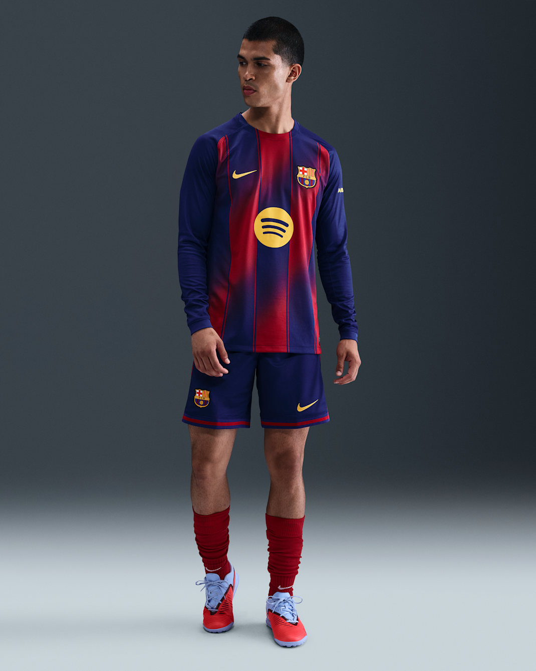 F.C. Barcelona 2025/26 Stadium Home Men's Nike Dri-FIT Football Replica Shorts - Deep Royal Blue/Noble Red/Midwest Gold