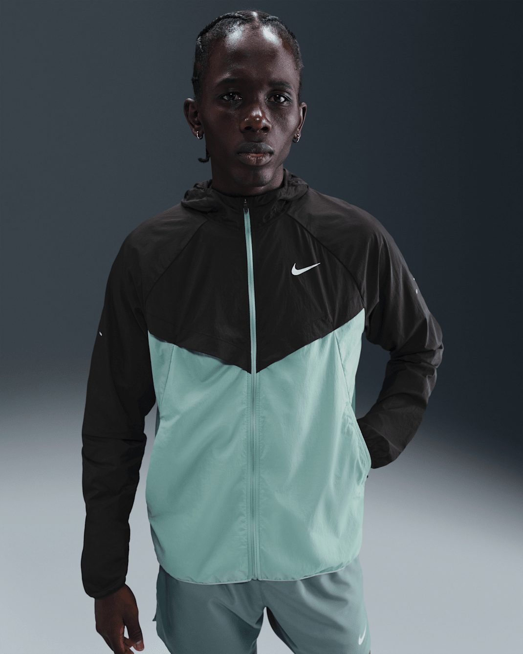 Nike Stride Repel UV hardloopjack voor heren - Zwart/Cannon