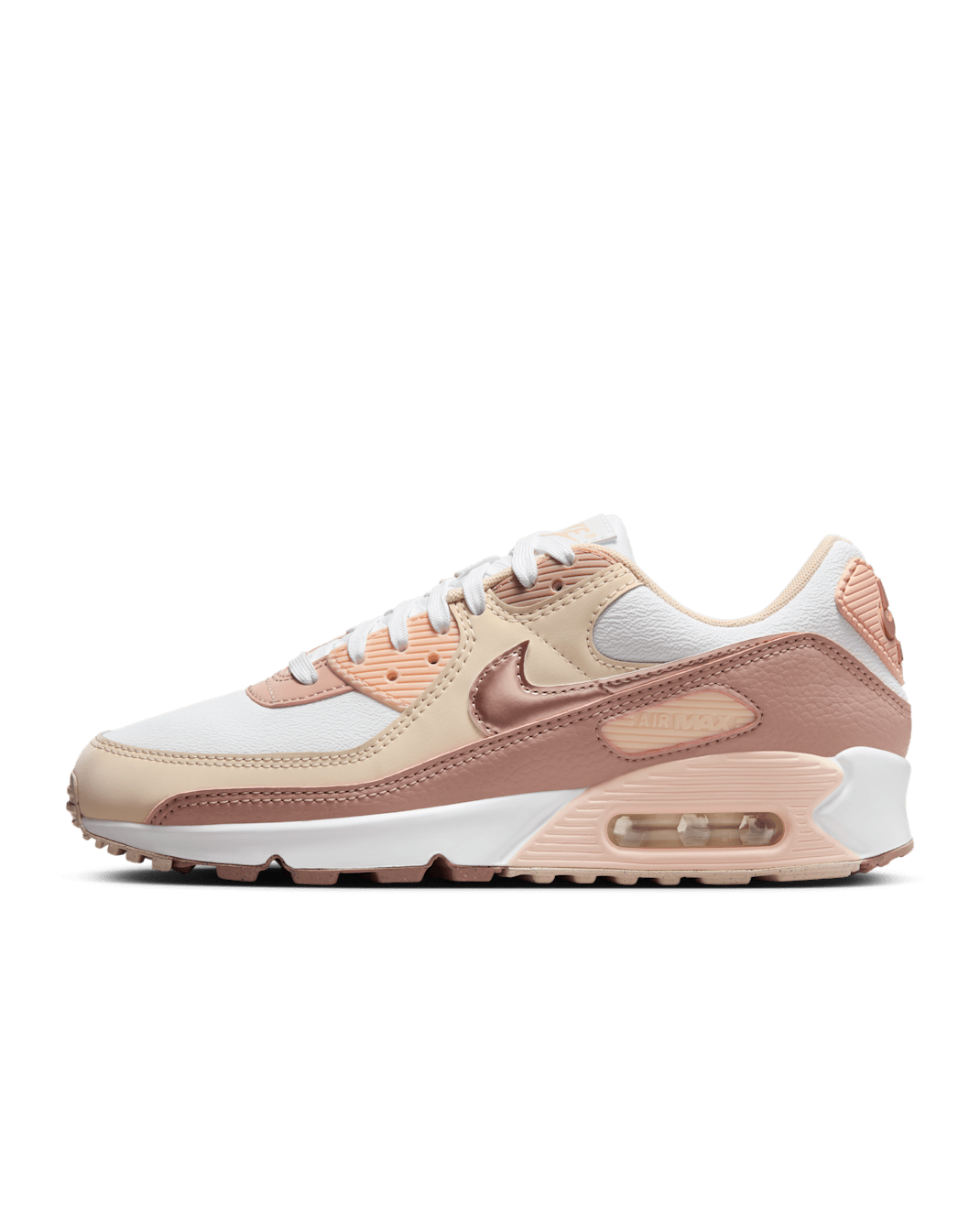 รองเท้าผู้หญิง Nike Air Max 90 Next Nature Premium - ขาว/Washed Coral/Pearl White/Particle Pink