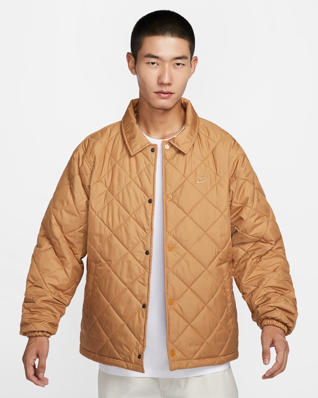 나이키 클럽 남성 경량 퀼팅 써마 핏 충전재 재킷 - 플랙스/블랙/플랙스