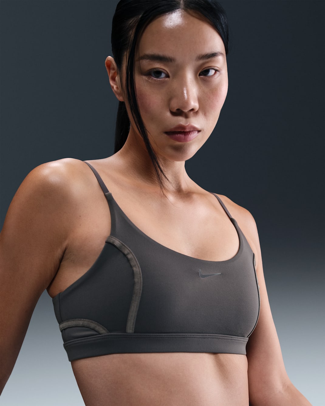 Nike One Women's Light-Support Padded Sports Bra - Thunder Grey/Dark Shadow