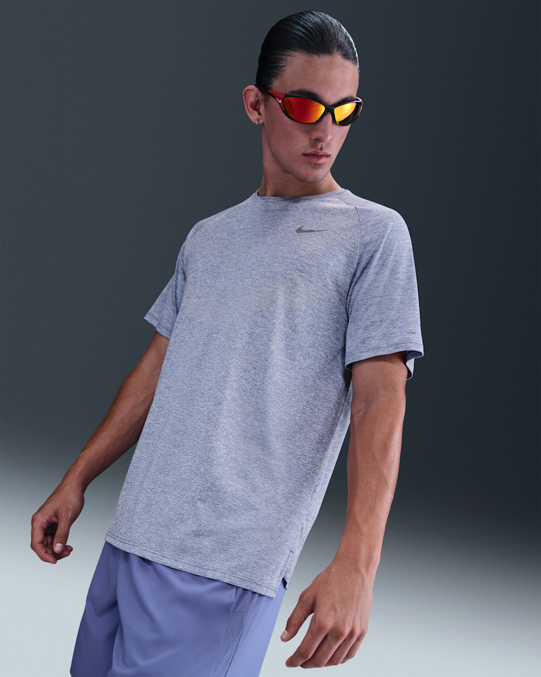 Nike Stride Men's Dri-FIT ADV Short-Sleeve Running Top - World Indigo/Heather