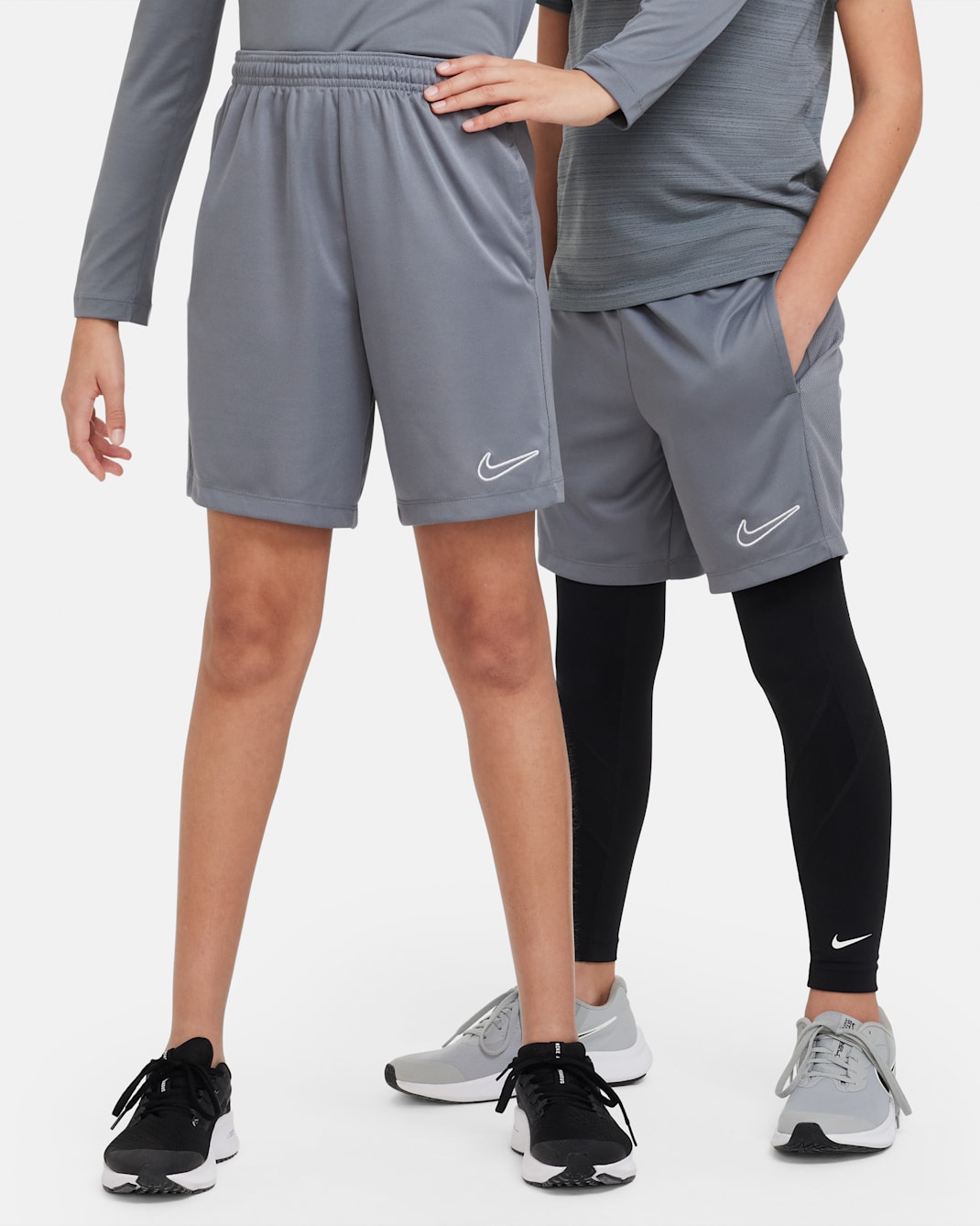Nike Trophy23 Big Kids' Dri-FIT Training Shorts - Smoke Grey/Smoke Grey/White