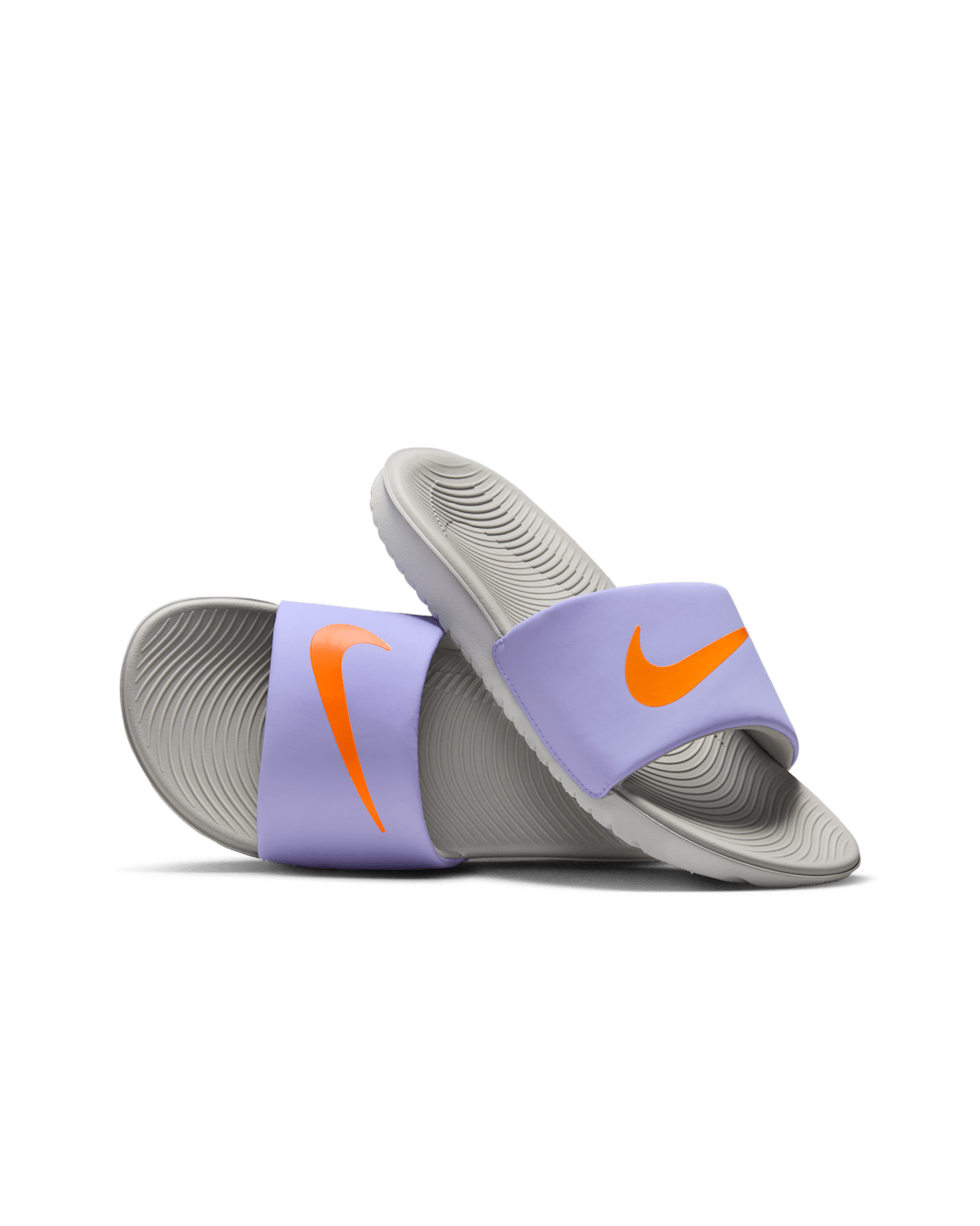 Nike Kawa Younger/Older Kids' Slides - Purple Pulse/Light Iron Ore/Photon Dust/Total Orange