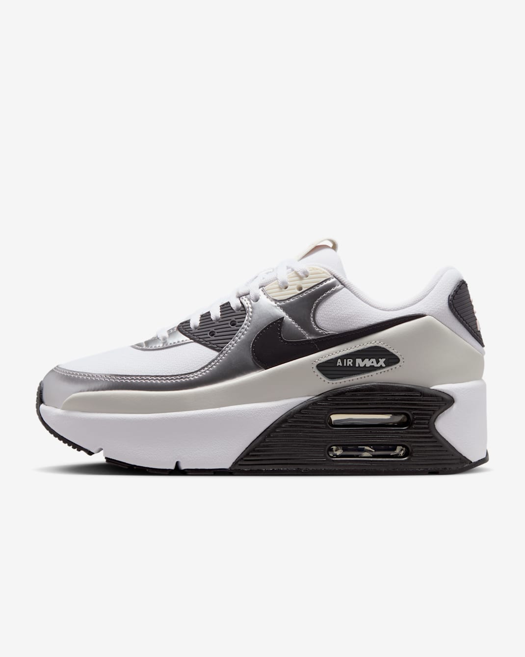 Nike Air Max 90 LV8 Women's Shoes - White/Phantom/Metallic Silver/Black