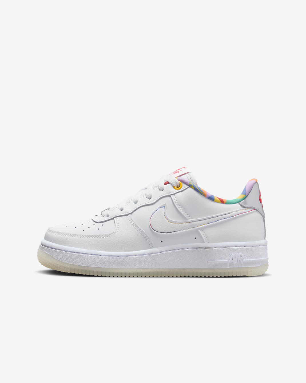 Nike Air Force 1 LV8 Big Kids' Shoes - White/White/Midnight Navy/White