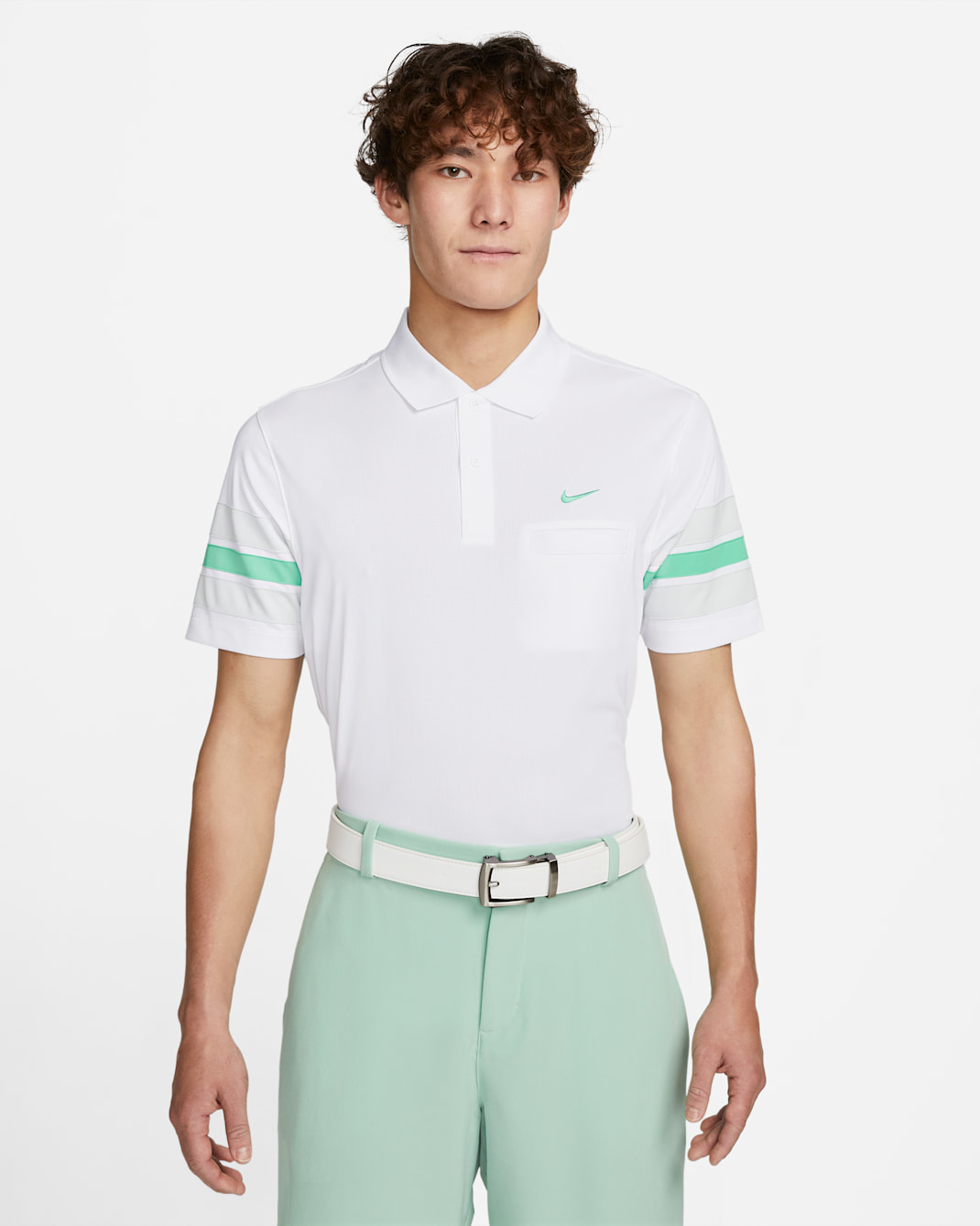 Nike Dri-FIT Unscripted Men's Golf Polo - White/Photon Dust/Spring Green/Spring Green