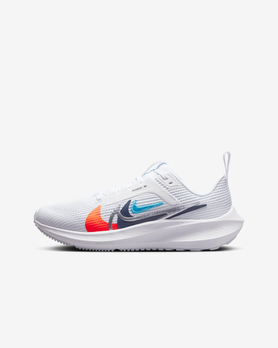 Nike Air Zoom Pegasus 40 PR Older Kids' Road Running Shoes - White/Football Grey/Multi-Colour
