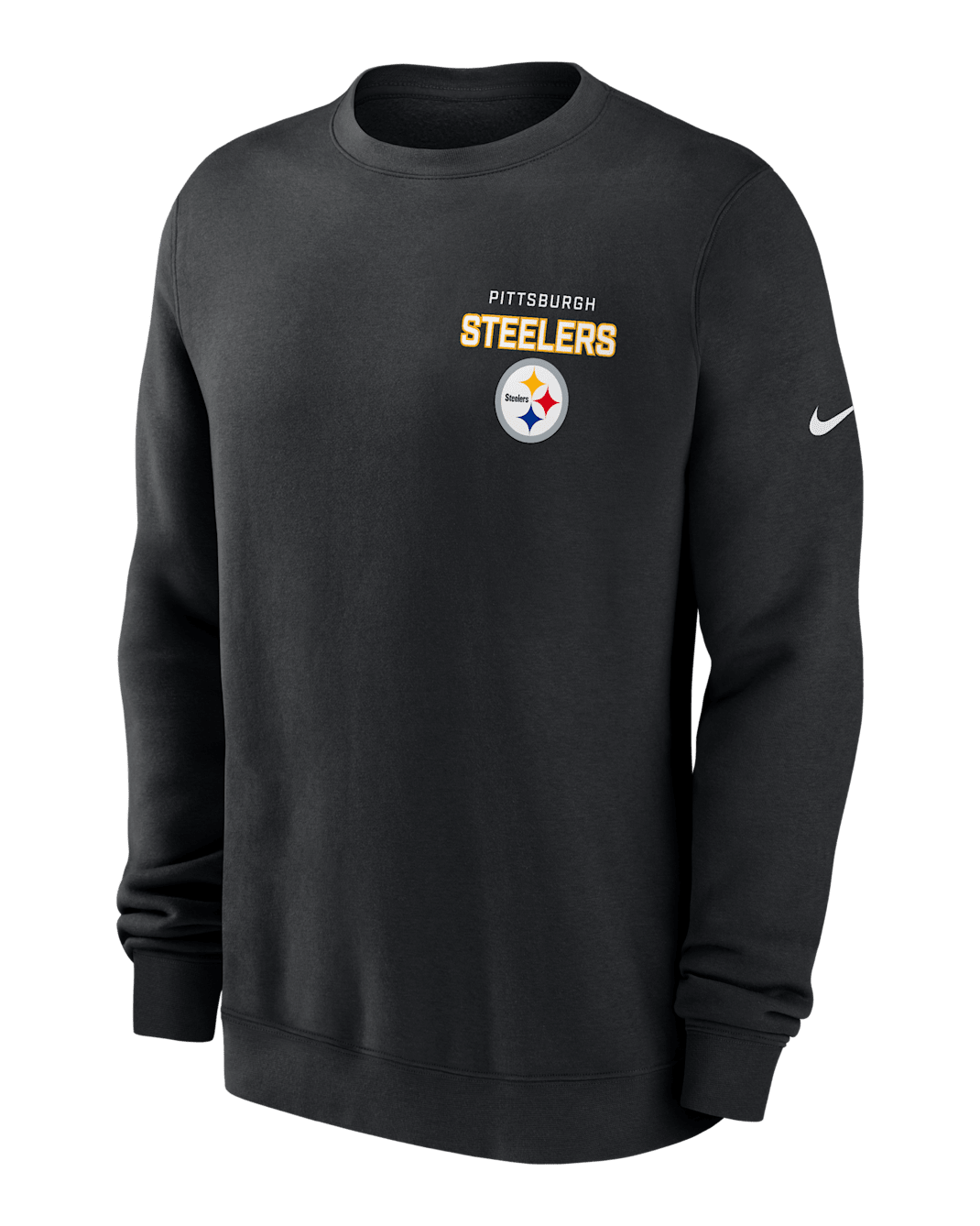 Pittsburgh Steelers Draw Block Club Men's Nike NFL Pullover Crew - Black