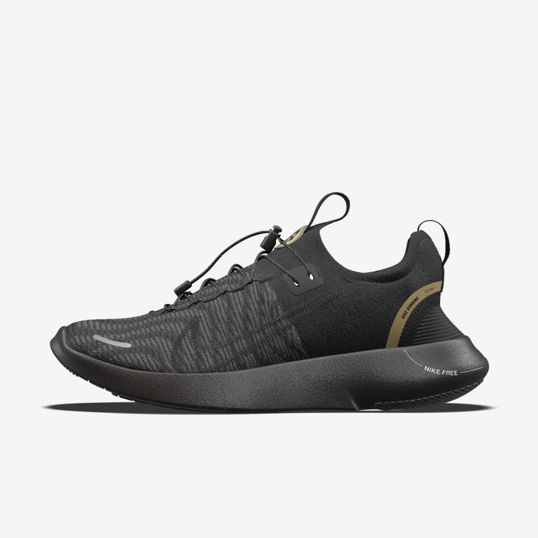 Custom Nike Free RN By You-løbesko til vej til mænd - sort/Anthracite/sort