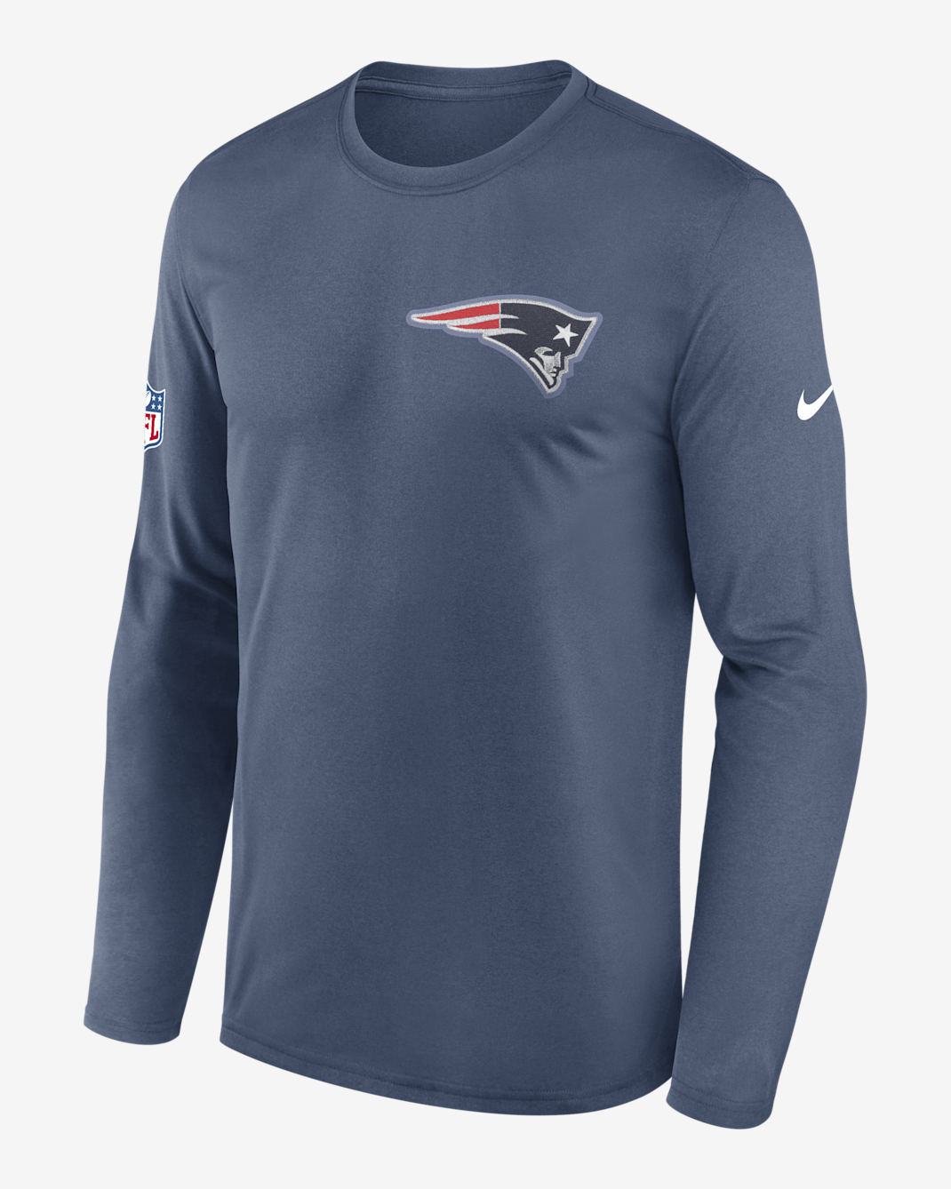 New England Patriots Rivalries Collection Sideline Legend Small Logo Men's Nike Dri-FIT NFL Long-Sleeve T-Shirt - Blue