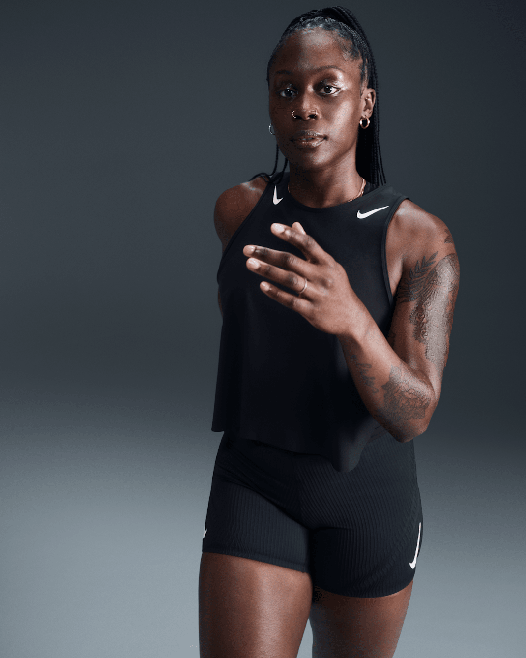 Canotta corta da running Dri-FIT ADV Nike AeroSwift – Donna - Nero/Bianco