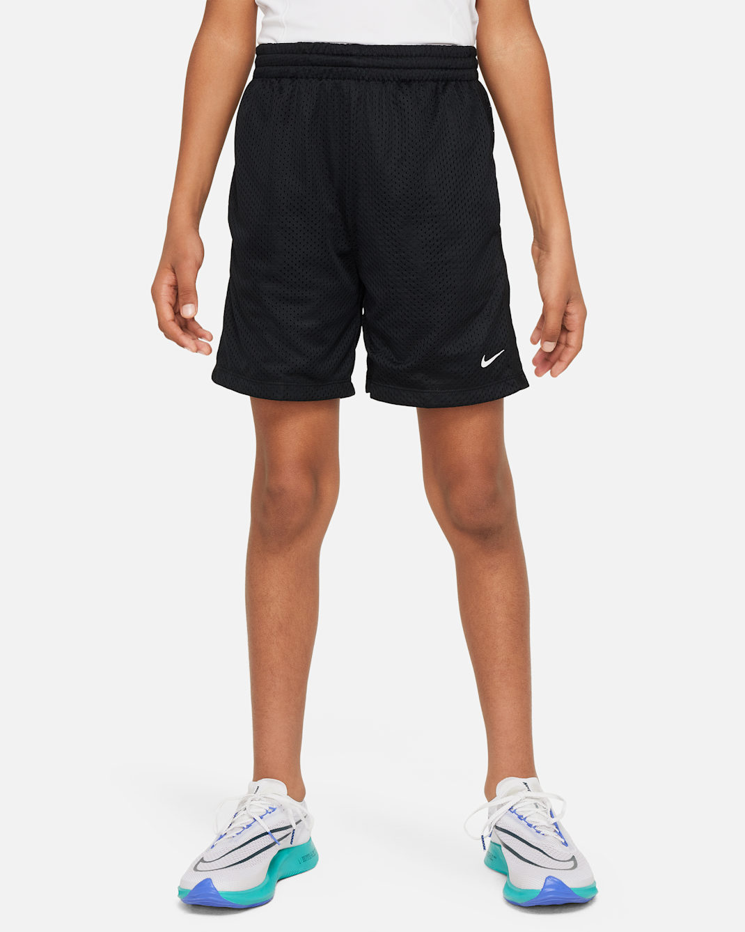 Nike Multi Big Kids' (Boys') Dri-FIT Mesh Shorts - Black/White