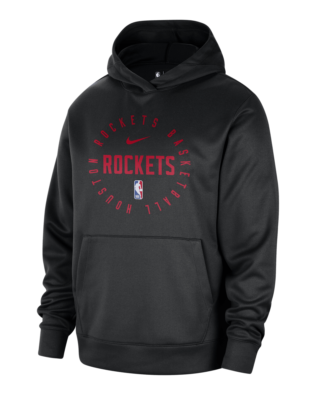 Sudadera con gorro sin cierre de la NBA Nike Dri-FIT para hombre Houston Rockets Spotlight - Negro/Rojo universitario