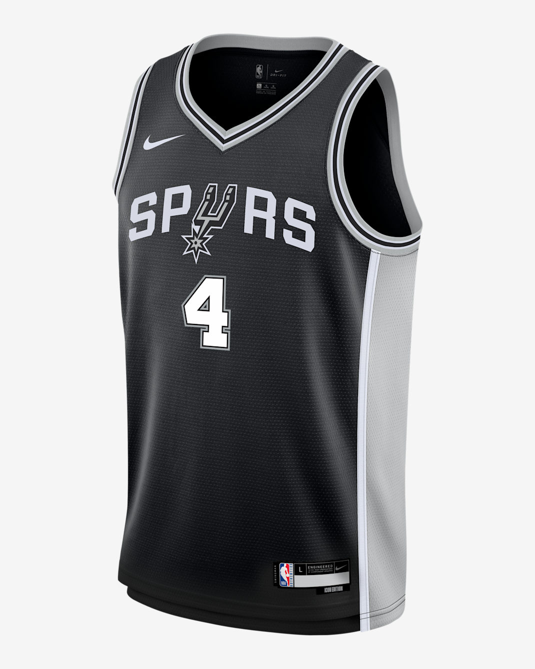 Jersey Swingman para niños talla grande de De'Aaron Foxde los San Antonio Spurs Icon Edition - Negro