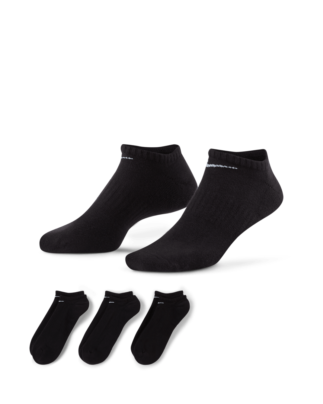 Chaussettes de training invisibles Nike Everyday Cushioned (3 paires) - Noir/Blanc