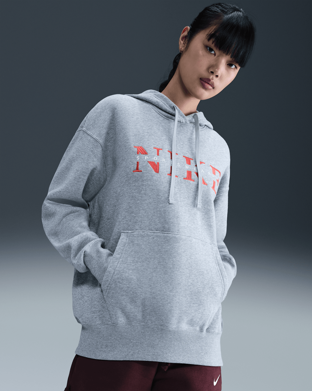 Nike Sportswear Phoenix Fleece Women's Oversized Pullover Hoodie - Dark Grey Heather