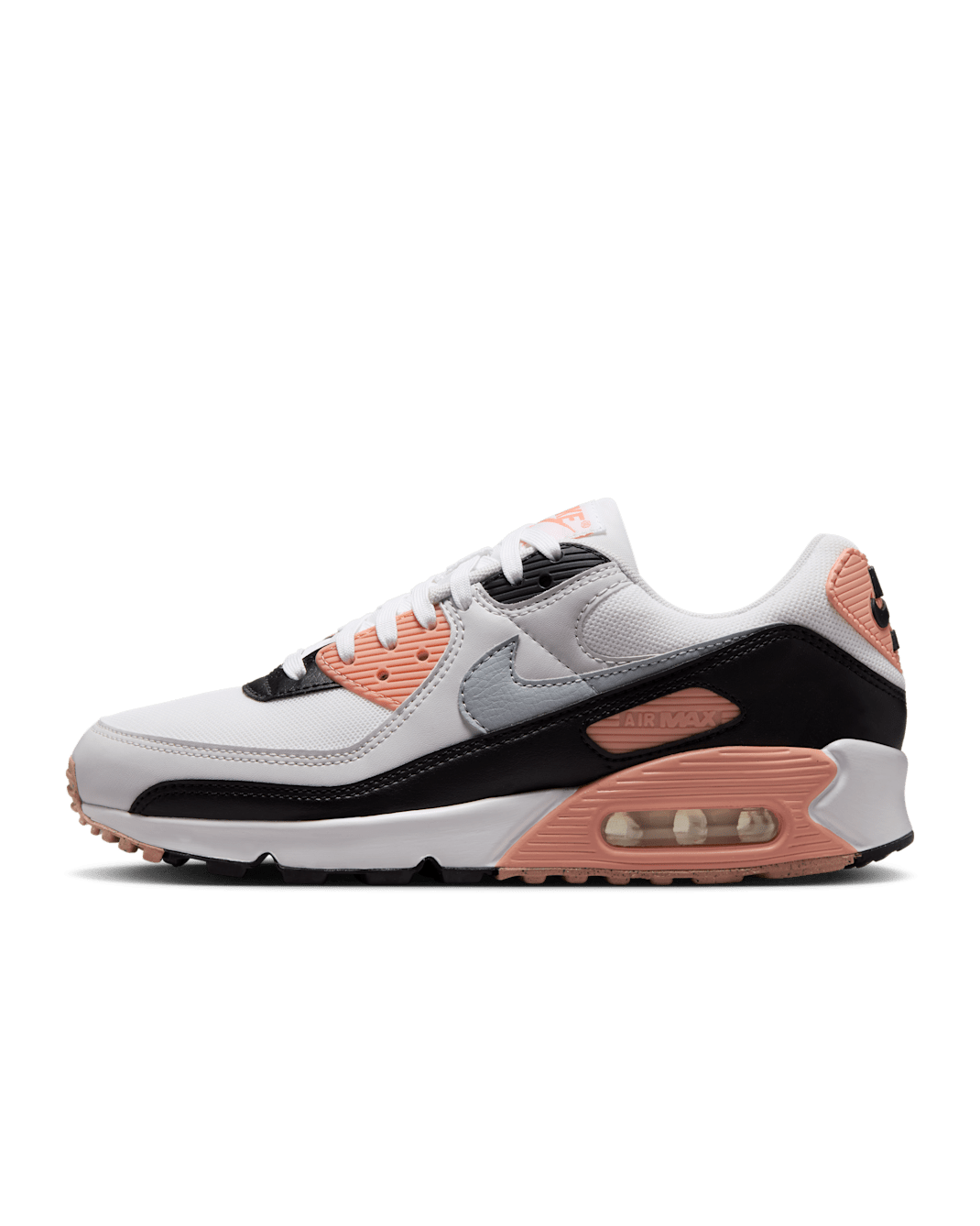 Tenis para mujer Nike Air Max 90 - Blanco/Negro/Polvo fotón/Gris lobo