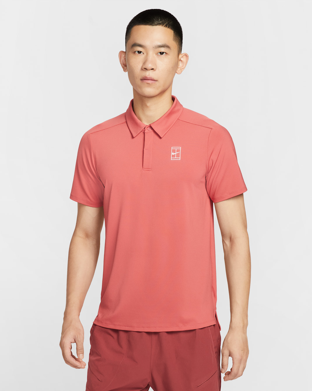 나이키코트 어드밴티지 남성 드라이 핏 테니스 폴로 - 어도비/화이트