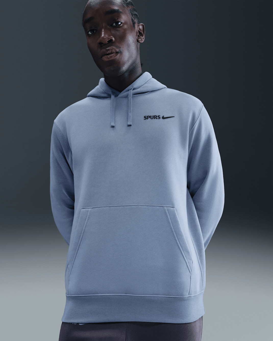 Felpa pullover da calcio in fleece con cappuccio Nike Tottenham Hotspur Club – Uomo - Ashen Slate/Nero