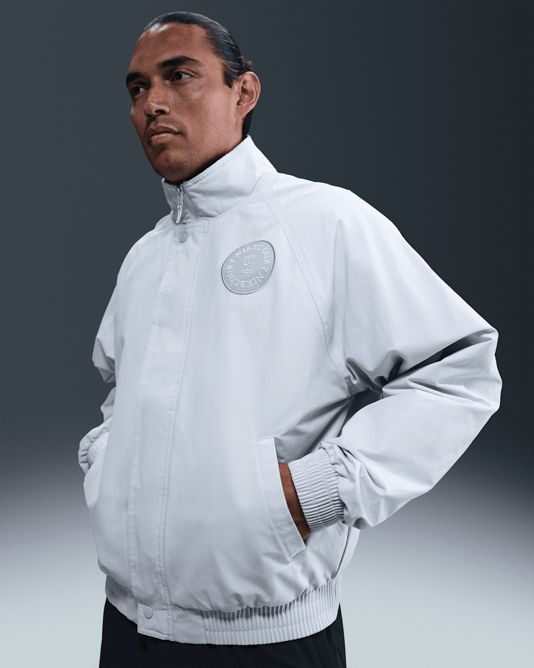 NikeCourt Heritage Men's Tennis Jacket - Pure Platinum/Wolf Grey