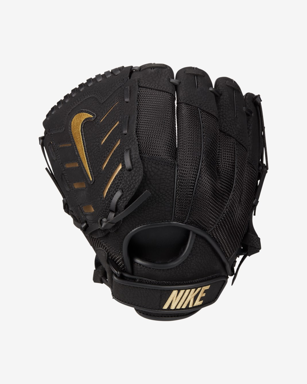 Nike Alpha Edge Kids' Left-Handed Throw Basket-Web Fielding Mitt - Black