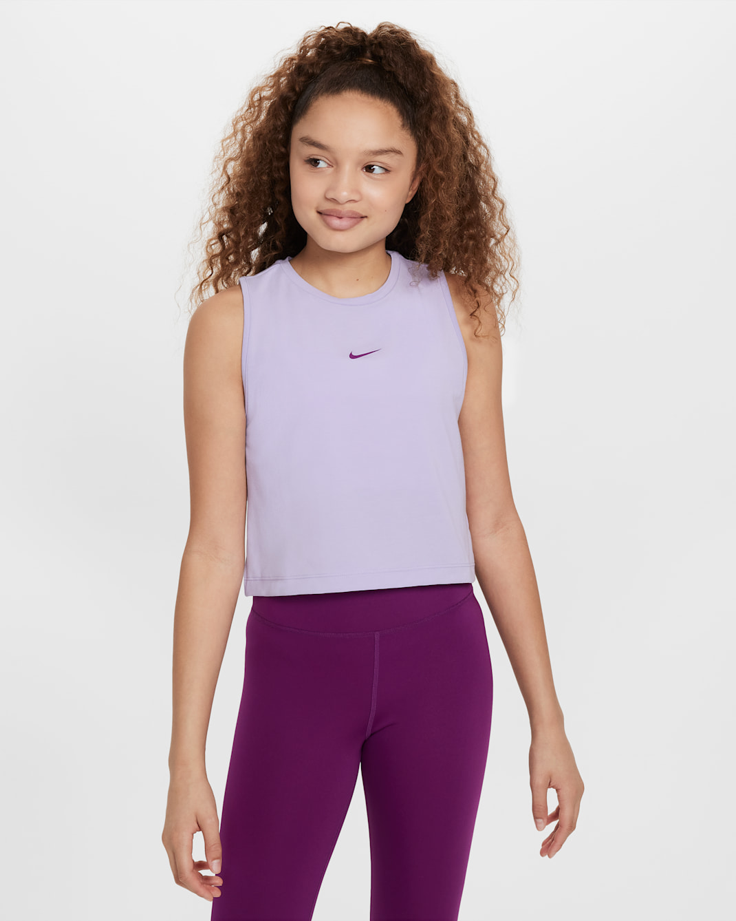 Nike Pro Girls' Dri-FIT Training Tank Top - Hydrangeas/Viotech