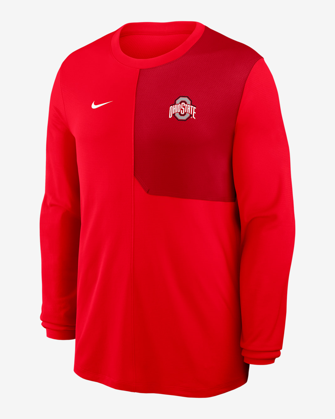 Playera de manga larga universitaria Nike Dri-FIT para hombre Ohio State Sideline Coach - Rojo