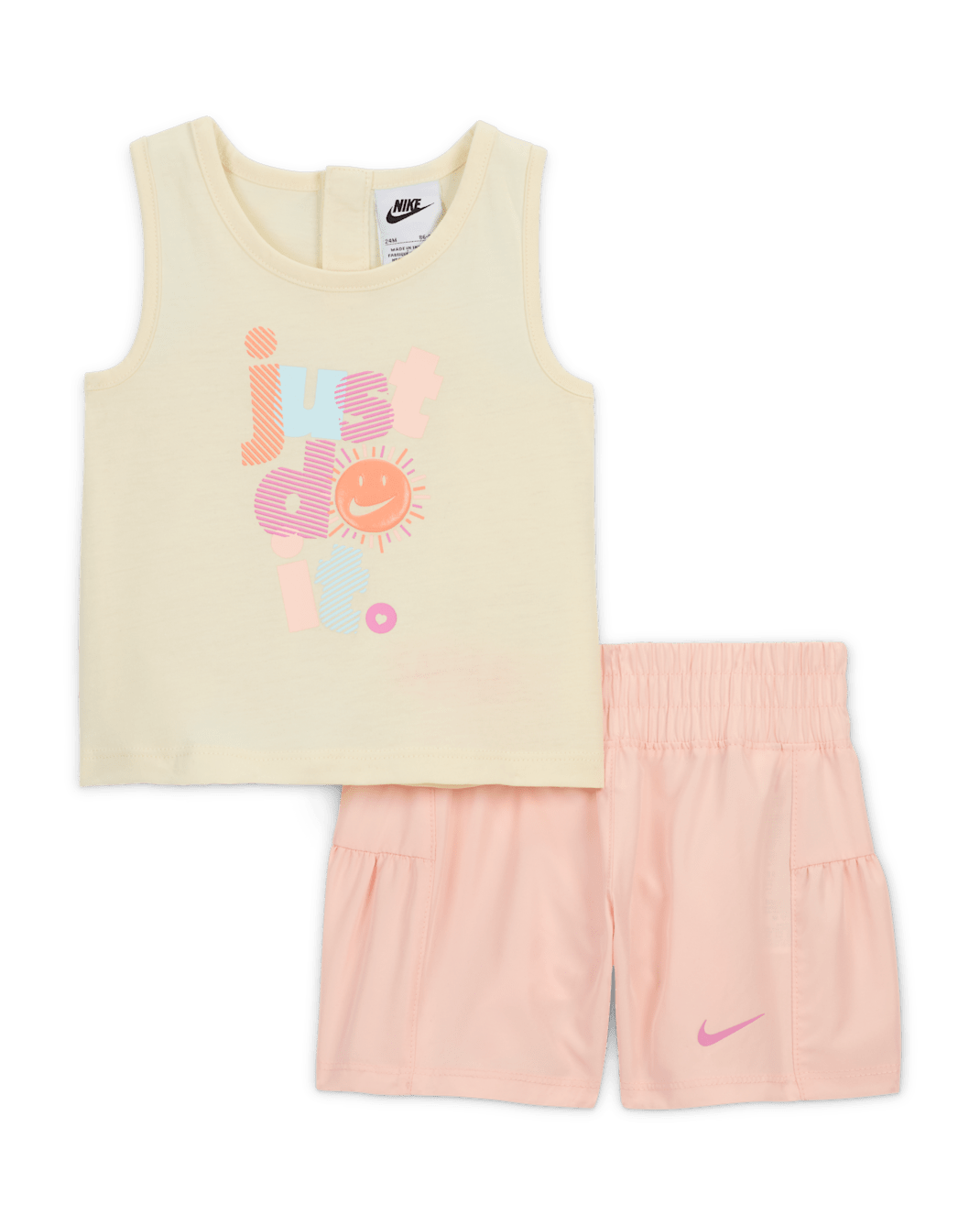 Nike Dri-FIT Sunny Swoosh Set aus Tanktop und Shorts (Babys, 12–24 M) - Washed Coral