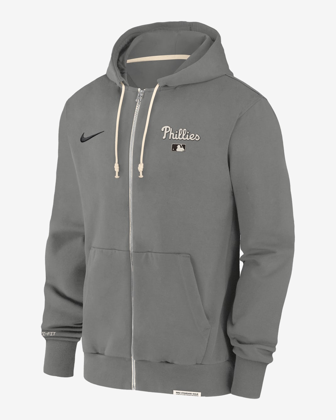 Philadelphia Phillies Authentic Collection Travel Men's Nike Dri-FIT MLB Full-Zip Hoodie - Dark Steel Grey