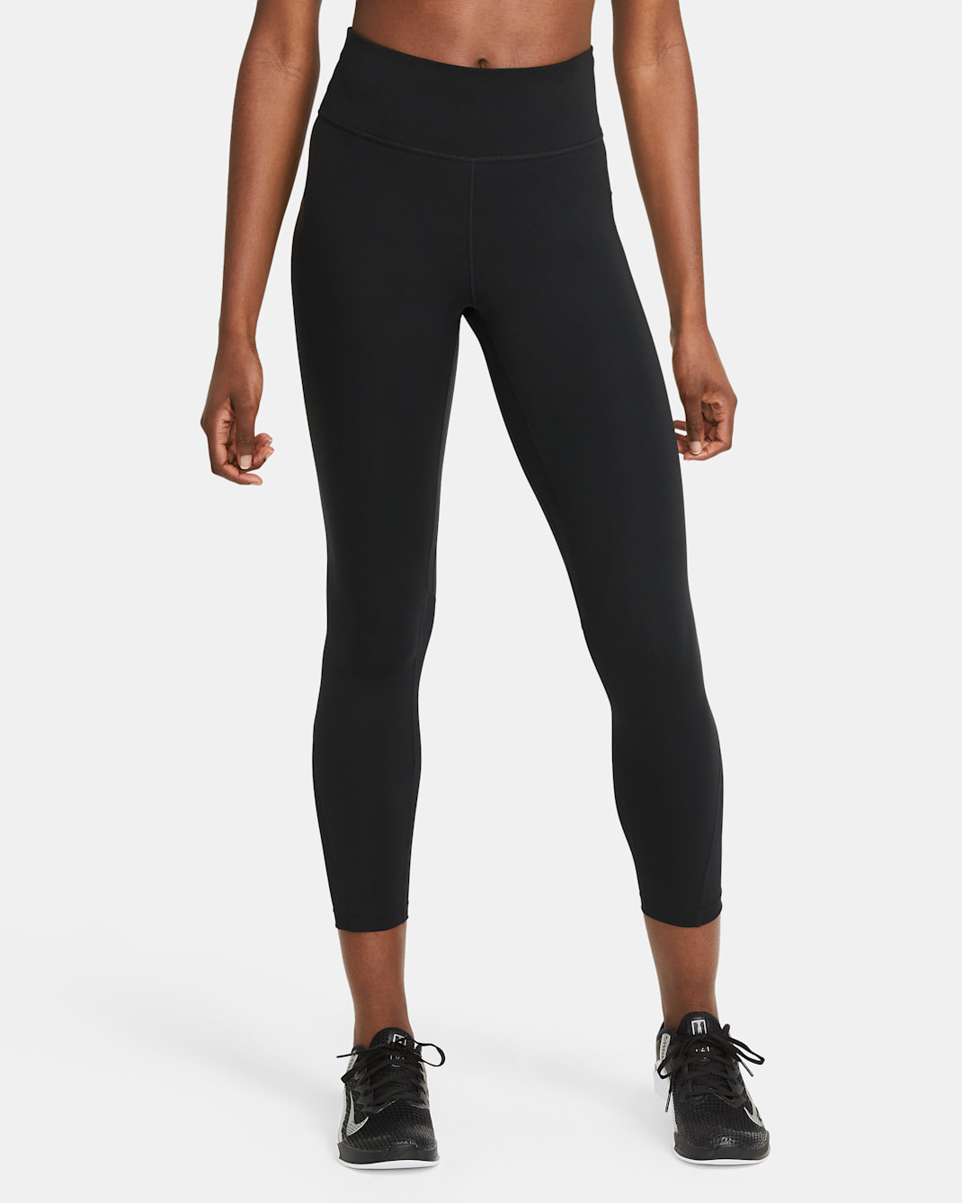 Leggings a 7/8 a vita media con inserti in mesh Nike Pro – Donna - Nero/Bianco