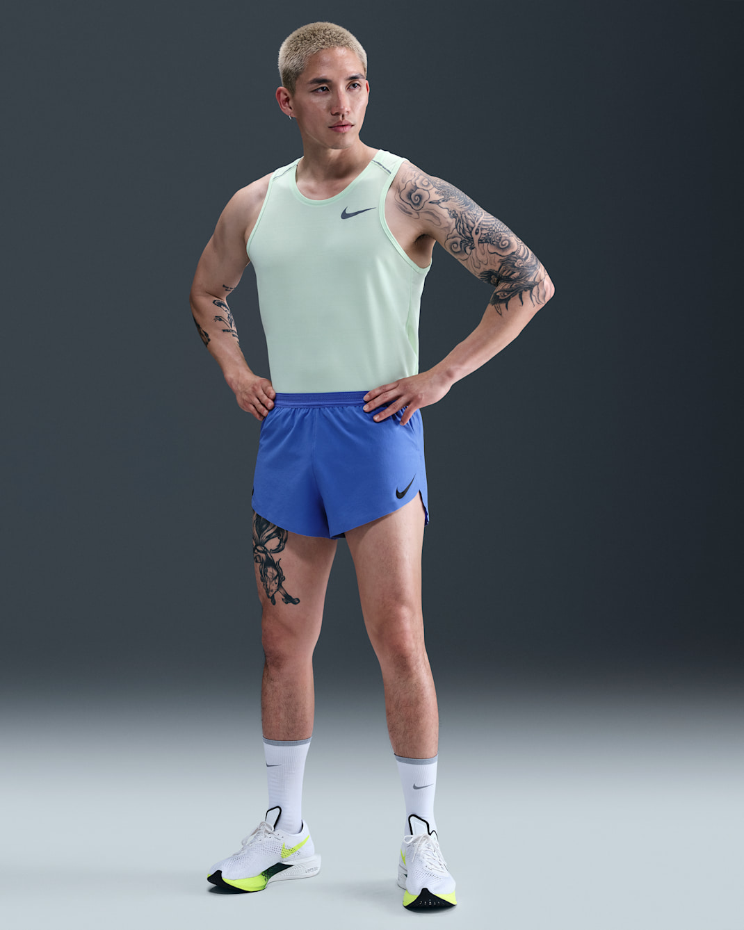 ナイキ エアロスイフト メンズ Dri-FIT ADV 5cm ランニングショートパンツ (インナー付き) - コメットブルー/ブラック