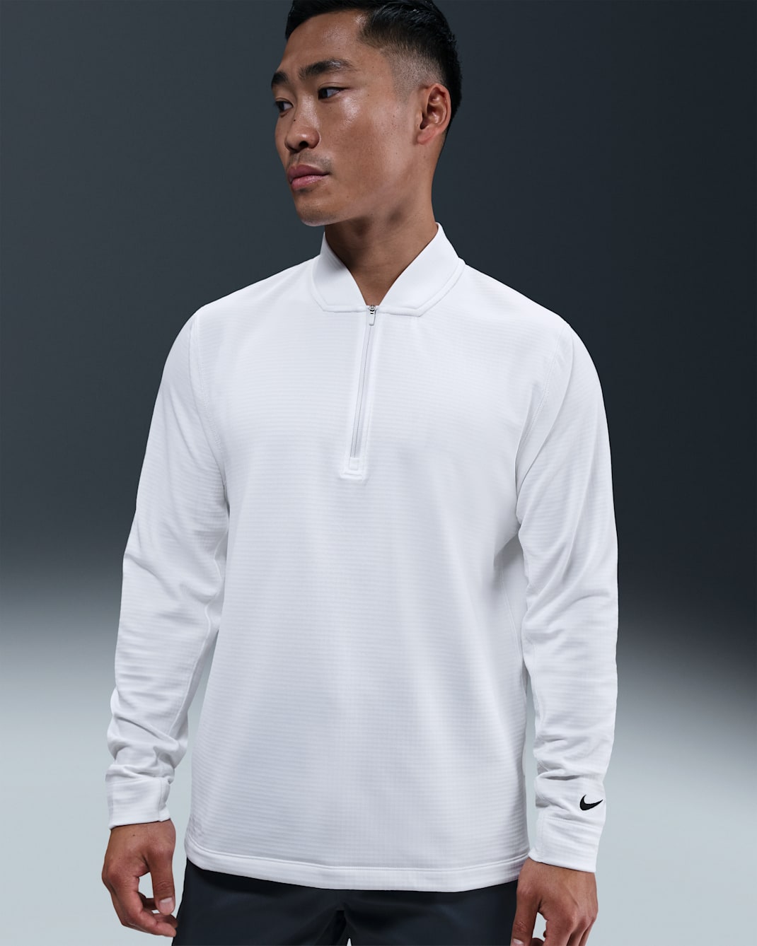 Nike Velocity Men's Therma-FIT 1/2-Zip Golf Top - White/Black