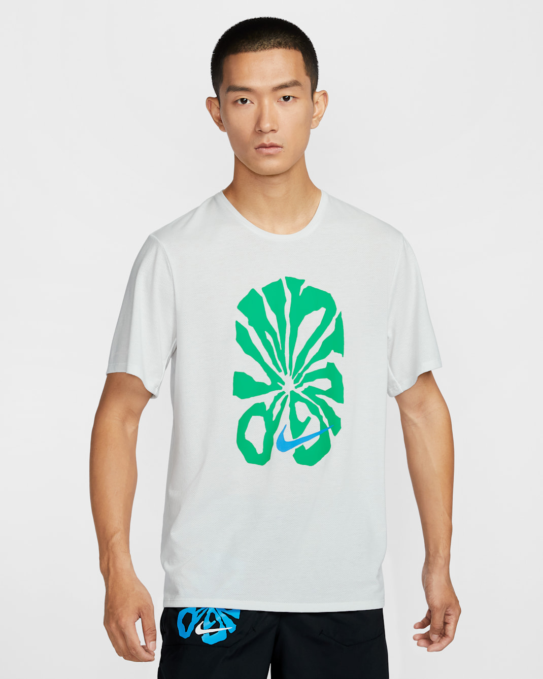 ナイキ ライズ 365 ラン エナジー メンズ Dri-FIT ショートスリーブ ランニングトップ - サミットホワイト/ライトフォトブルー