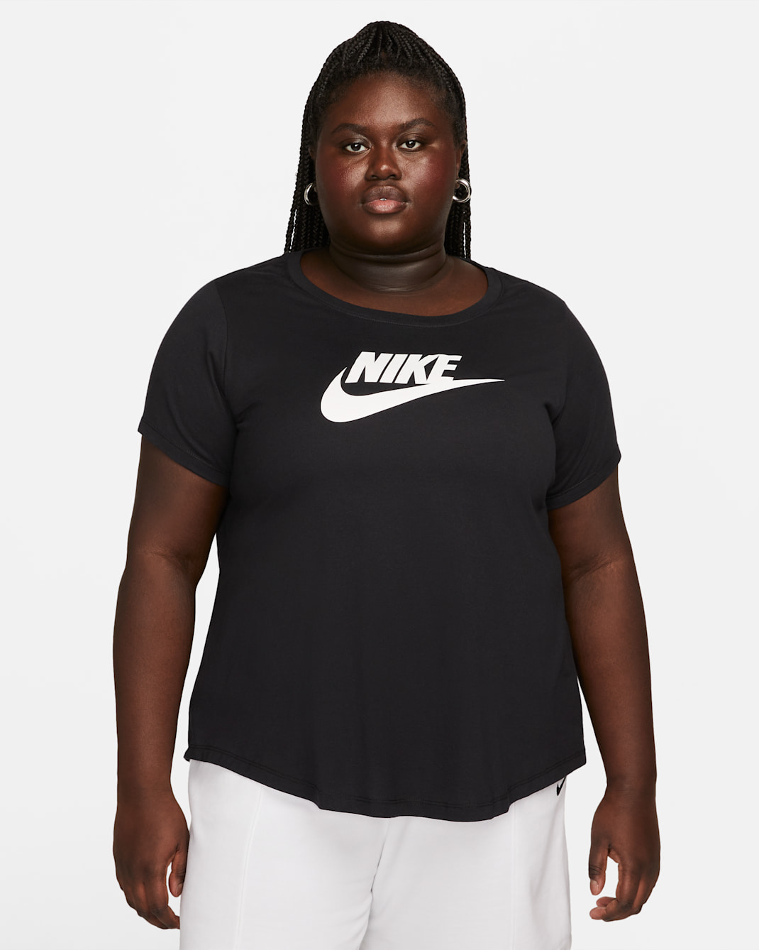 Nike Sportswear Essentials Women's Logo T-Shirt (Plus Size) - Black/White