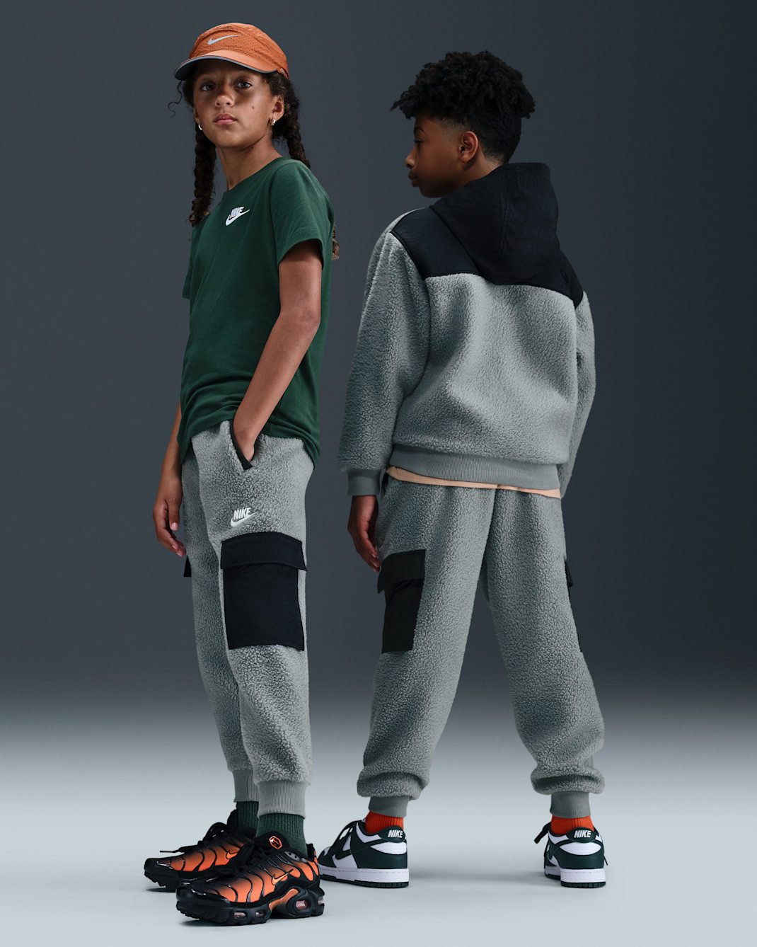 Nike Sportswear Club Fleece cargobroek voor kids - Smoke Grey/Zwart/Wit