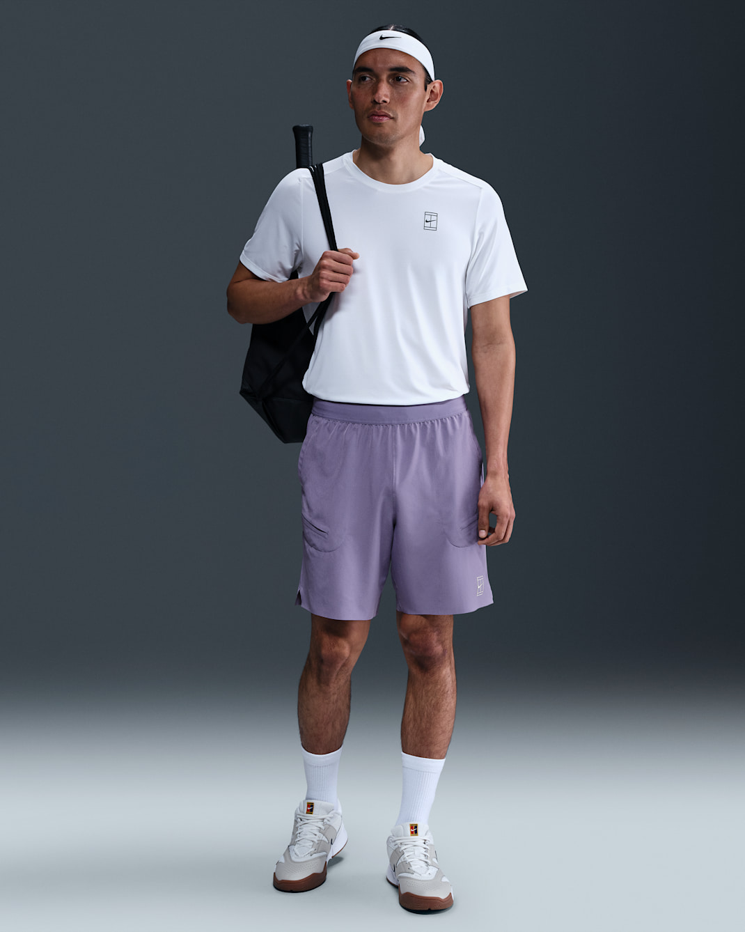 NikeCourt Advantage Men's Dri-FIT 8" Tennis Shorts - Dusty Amethyst/White