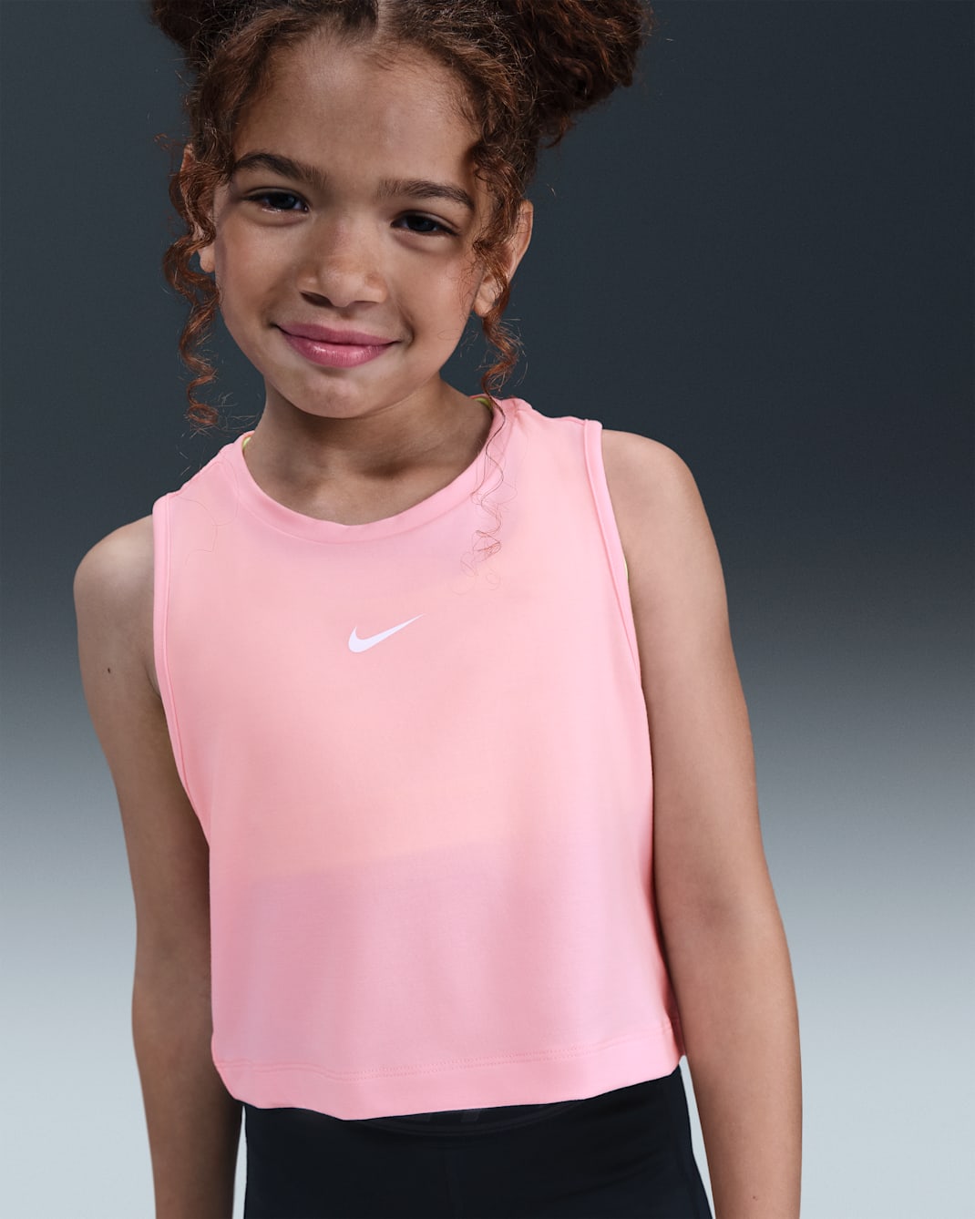 Nike Pro Girls' Dri-FIT Training Tank Top - Medium Soft Pink/White