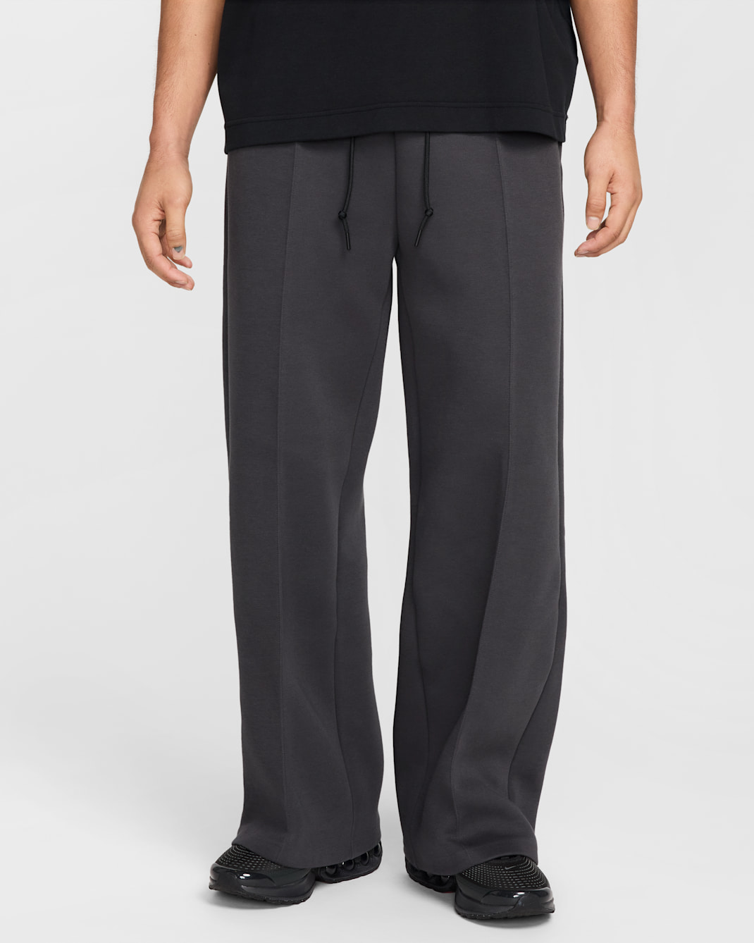 Pants de tejido Fleece de piernas anchas para hombre Nike Tech - Antracita/Negro
