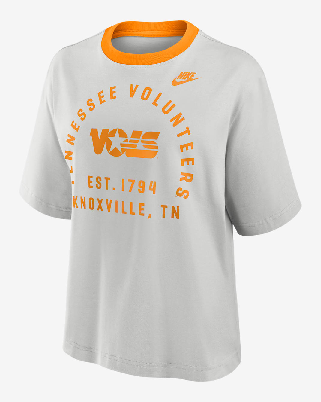 Tennessee Legacy Arch Script Boxy Women's Nike College T-Shirt - Photon Dust