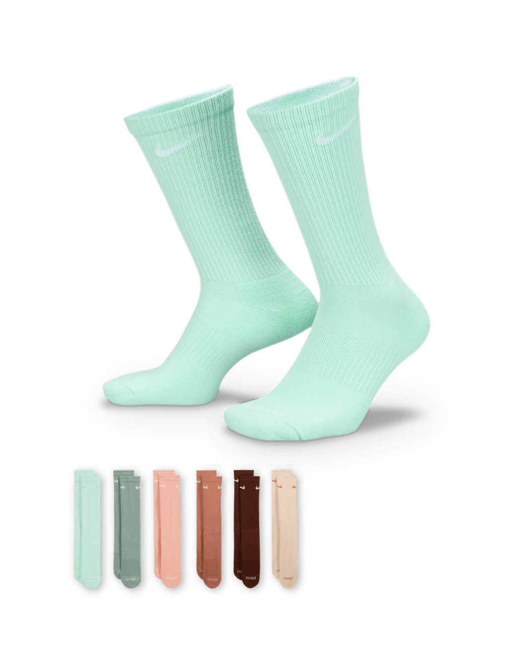Nike Everyday Plus Cushioned Training Crew Socks (6 Pairs) - Multi-Colour