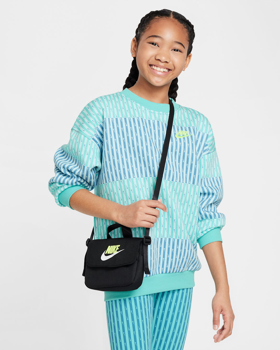 Nike Kids' Cross-Body Bag (1L) - Black/Black/White