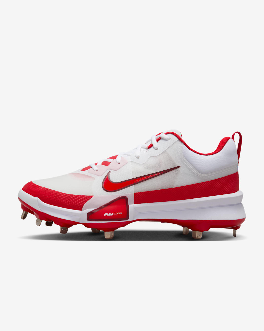 Nike Force Zoom Trout 9 Pro Baseball Cleats - White/Team Red/University Red