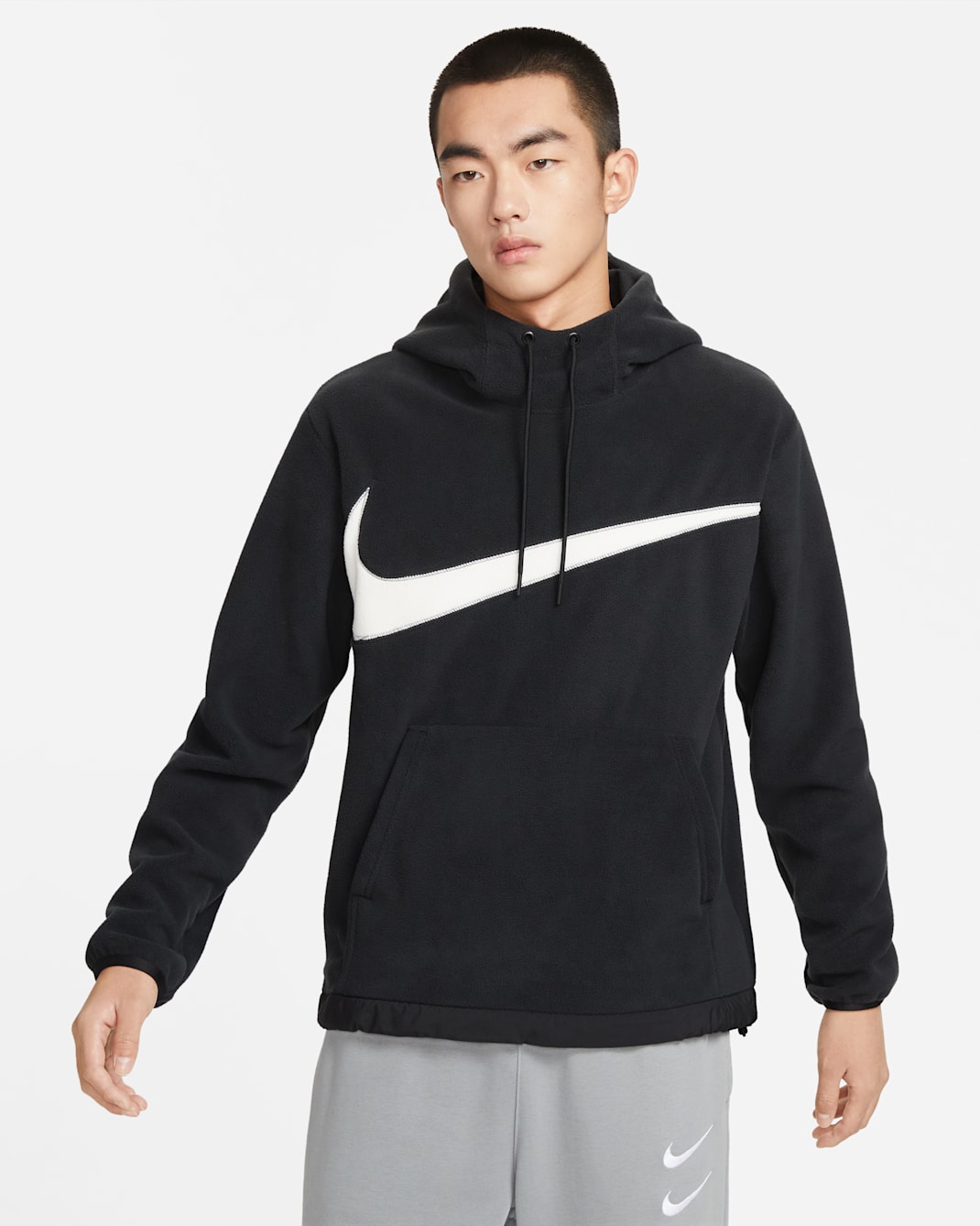 ナイキ クラブ フリース+ メンズ ウィンタライズド プルオーバー パーカー - ブラック