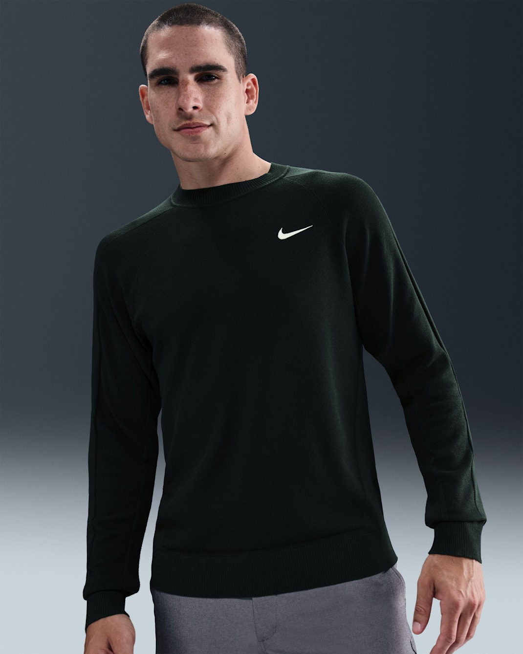 Nike Tour Men's Golf Sweater - Night Forest/Pale Ivory